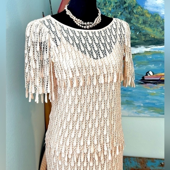 Samax NY,Vintage,Tiered,Sheer-Lace Dress, Slip Lining,Excellent Condition,Size 8 - Picture 5 of 11